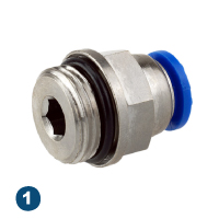 Straight male Push-in adaptor parallel